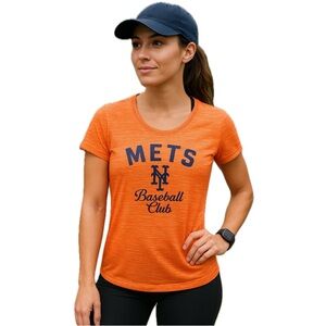 New Era, NY Mets Women’s Orange Space Dye T-Shirt, size L
